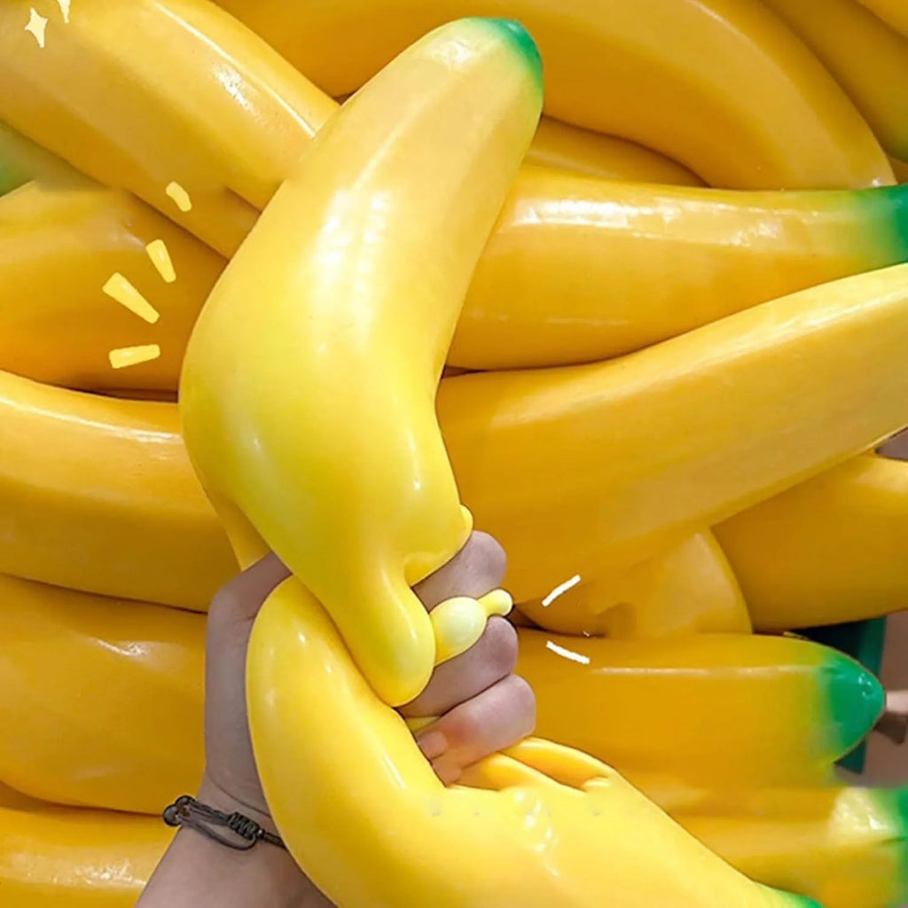 Hot Selling Oversized Banana, Thermoplastic Rubber Gummies, Fruit Based Stress Relieving Toys at Promotional Prices
