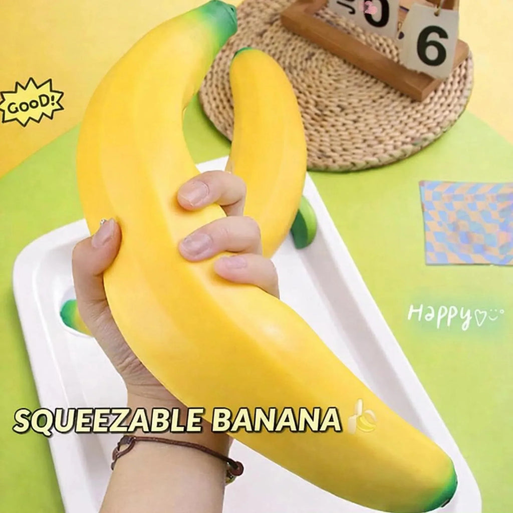 Hot Selling Oversized Banana, Thermoplastic Rubber Gummies, Fruit Based Stress Relieving Toys at Promotional Prices