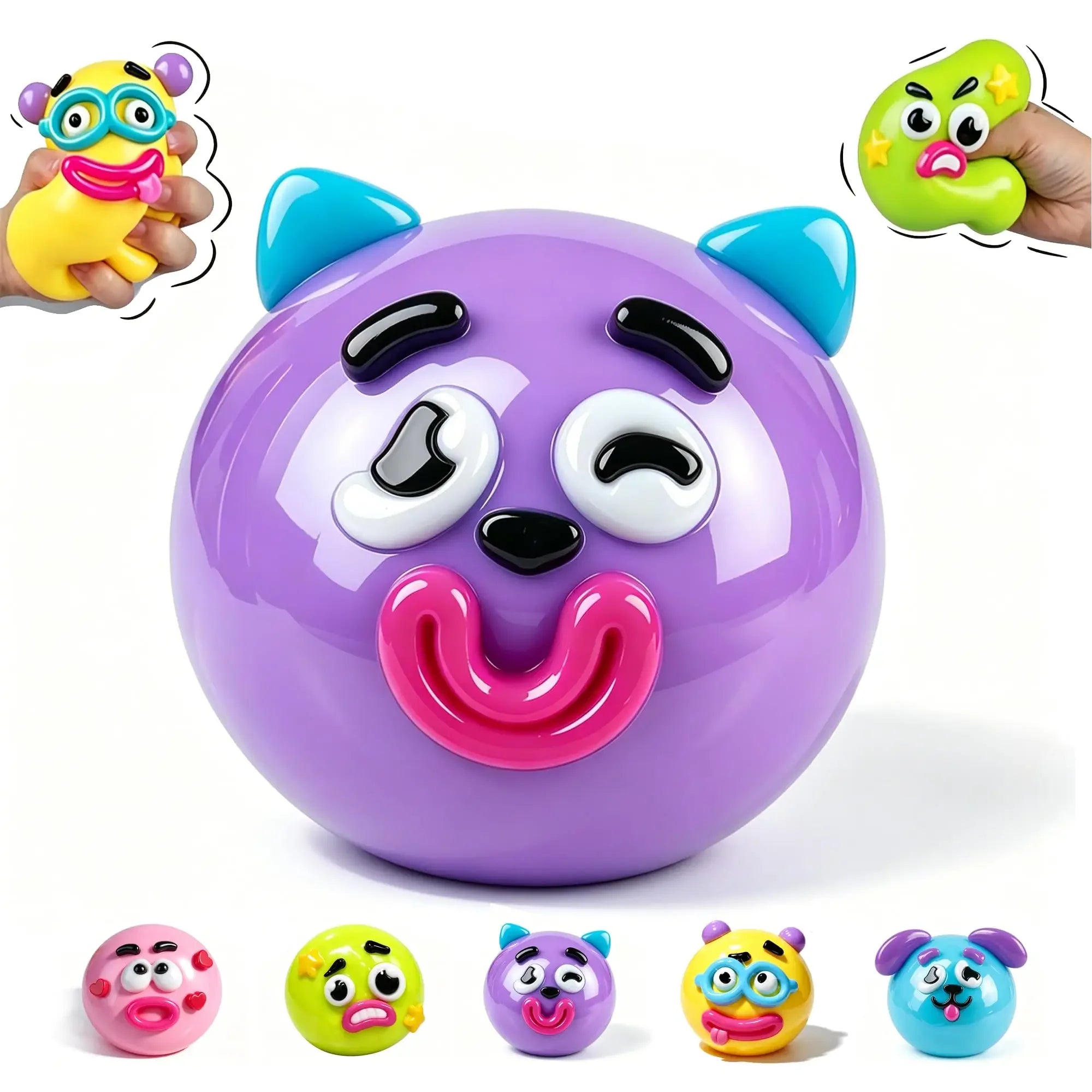 Smushers Squishy DIY Curiosities Dog Face Swap Soft Moldable Slow Rise Squeeze Toy Blind Box Relaxing Sensory Gift