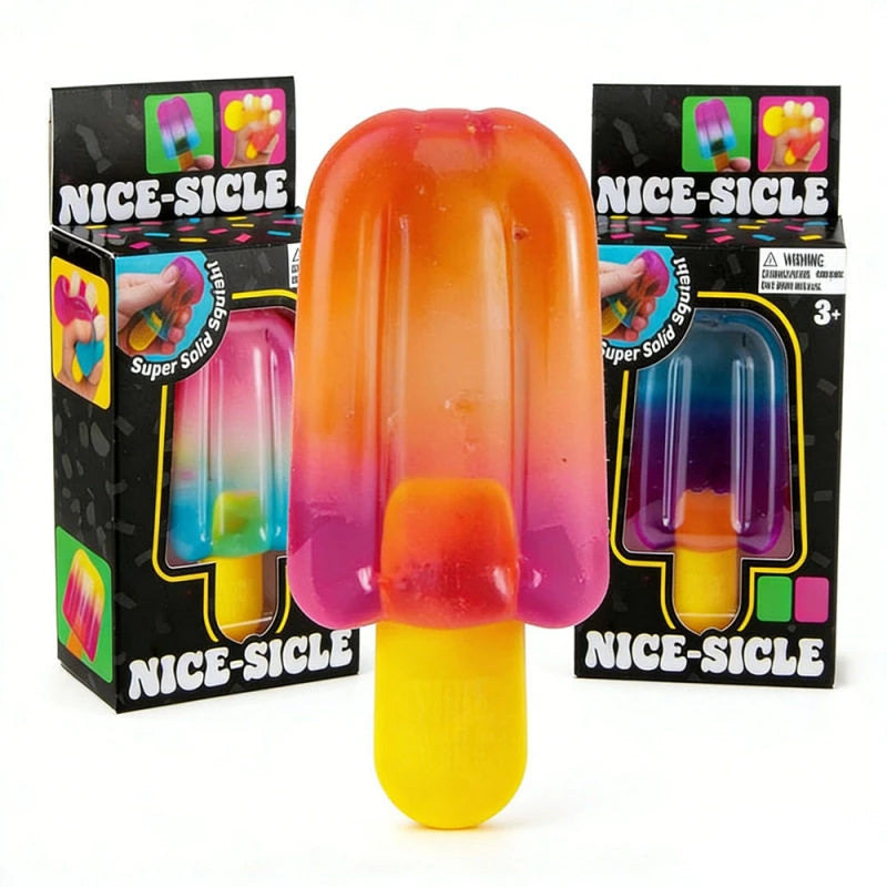Needoh Fuzz Jellyfish Soft Squish Squeeze Square Smile Ice Cream Toy Stress Anxiety Relief Stress Sensory Waterproof Toy Gift