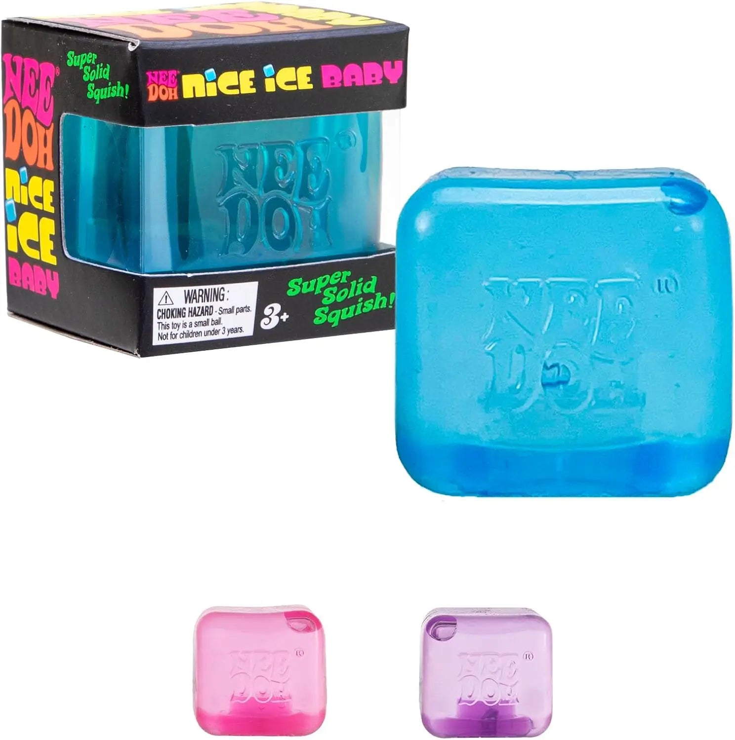 NeeDoh Nice Cube Sensory Fidget Toy for Adults and Kids, Desktop Sensory Cube for Anxiety Relief and Focus Enhancement,