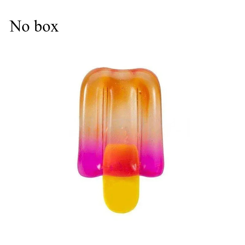 Needoh Fuzz Jellyfish Soft Squish Squeeze Square Smile Ice Cream Toy Stress Anxiety Relief Stress Sensory Waterproof Toy Gift
