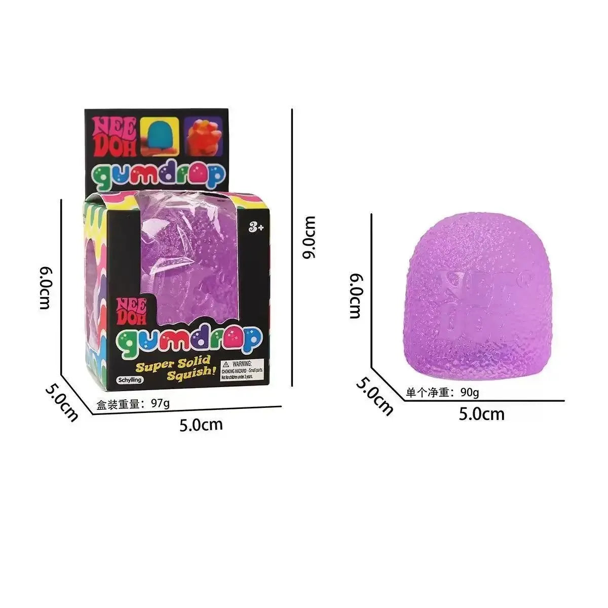NeeDoh Nice Cube Sensory Fidget Toy for Adults and Kids, Desktop Sensory Cube for Anxiety Relief and Focus Enhancement,
