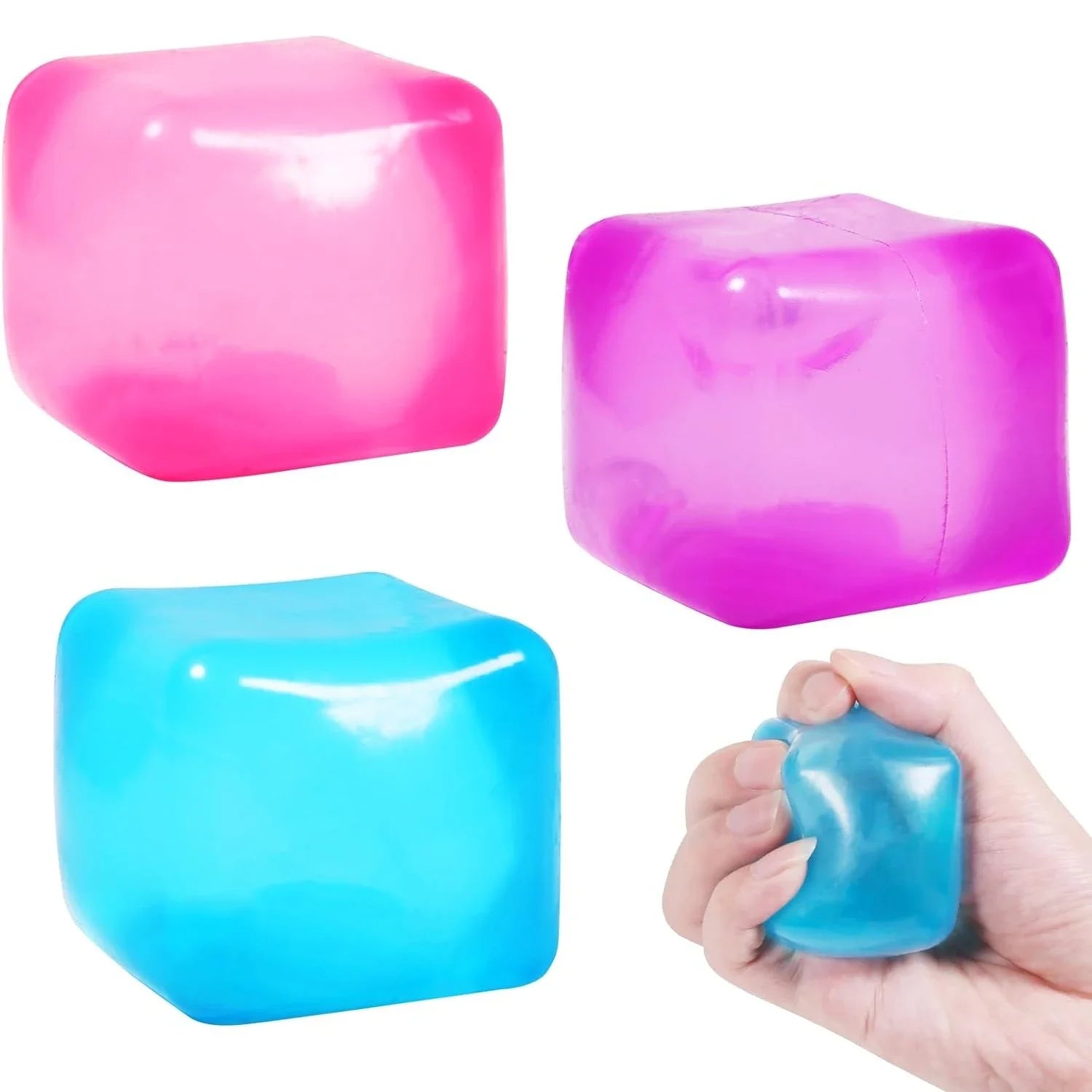 Squishy Ice Cube Fidget Toy Square Shape Squishy Stress Ball Squeeze Toys Stress Relief Sensory Toy For Kids Adults Gift