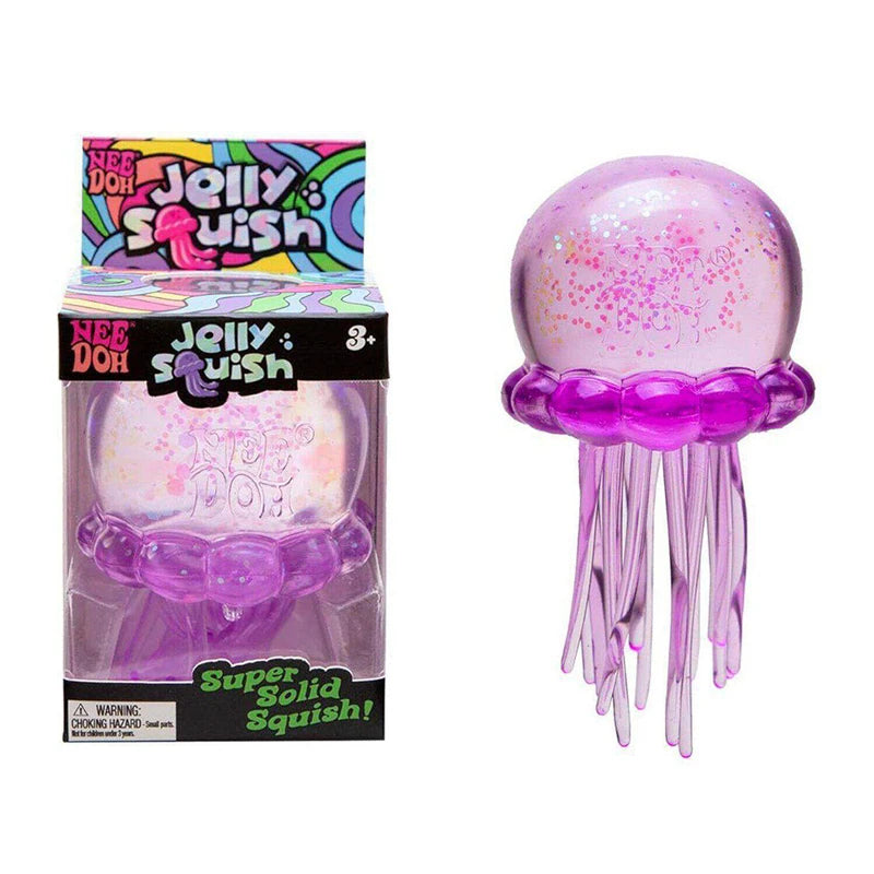 Needoh Fuzz Jellyfish Soft Squish Squeeze Square Smile Ice Cream Toy Stress Anxiety Relief Stress Sensory Waterproof Toy Gift