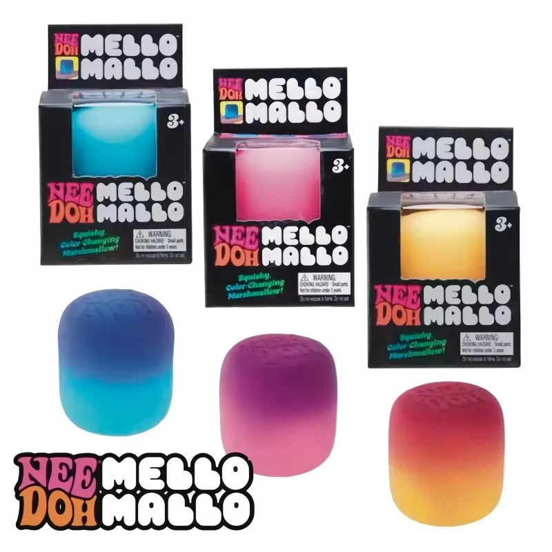 Needoh Mello Mallo Uv Light Reactive Squish Toy Marshmallow Texture Slow Rising Squeeze Fidget Toy Sunlight Color Change Gift