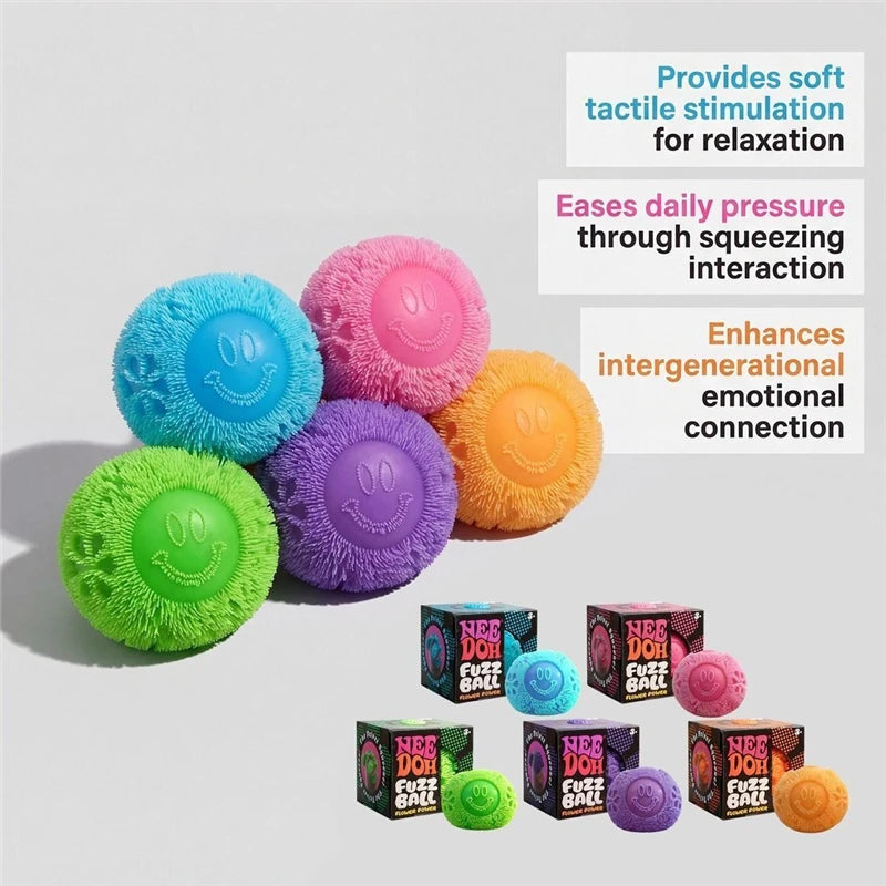 Needoh Fuzz Jellyfish Soft Squish Squeeze Square Smile Ice Cream Toy Stress Anxiety Relief Stress Sensory Waterproof Toy Gift