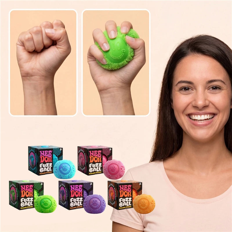 Needoh Fuzz Jellyfish Soft Squish Squeeze Square Smile Ice Cream Toy Stress Anxiety Relief Stress Sensory Waterproof Toy Gift