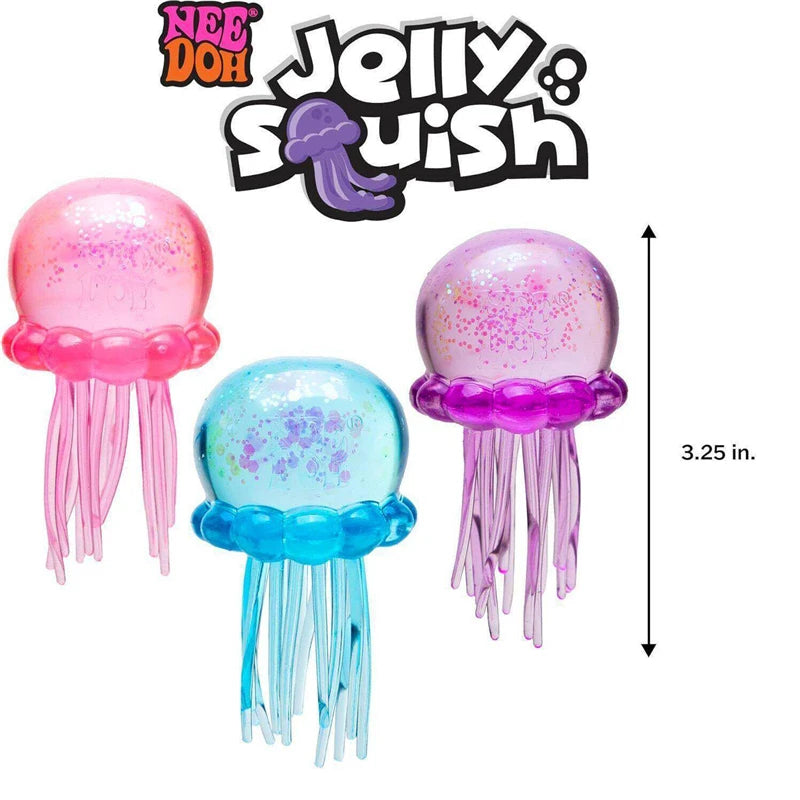 Needoh Fuzz Jellyfish Soft Squish Squeeze Square Smile Ice Cream Toy Stress Anxiety Relief Stress Sensory Waterproof Toy Gift