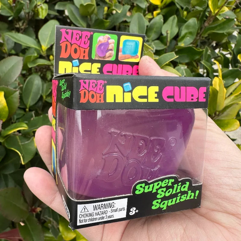 NeeDoh Nice Cube Sensory Fidget Toy for Adults and Kids, Desktop Sensory Cube for Anxiety Relief and Focus Enhancement,