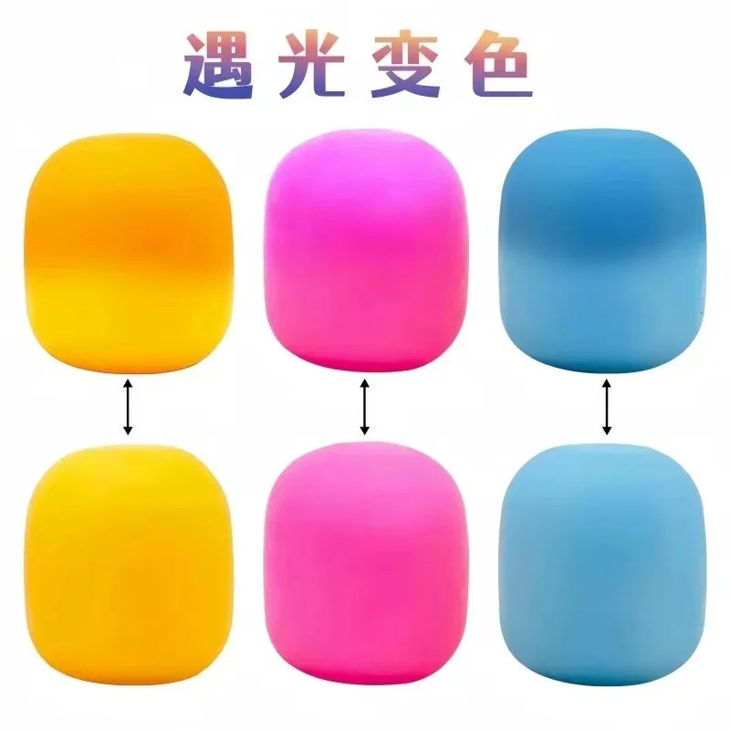 Needoh Mello Mallo Uv Light Reactive Squish Toy Marshmallow Texture Slow Rising Squeeze Fidget Toy Sunlight Color Change Gift