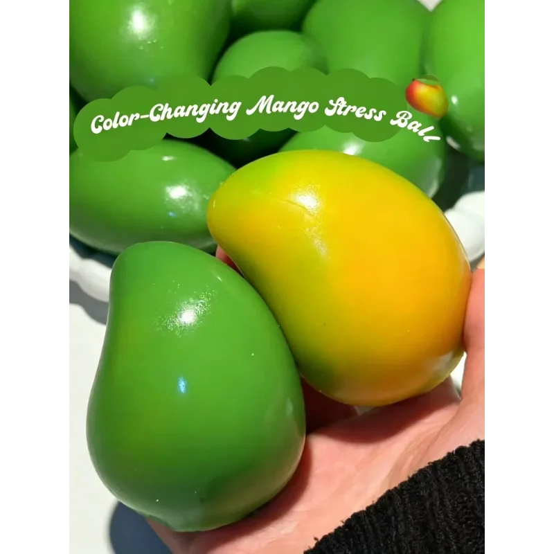 2026 Handmade Crispy Mango Stress Ball Fidget Toy Crunchy Squeeze Ball Round Blocks Filled ASMR Anti Stress Toys for Adults Kids