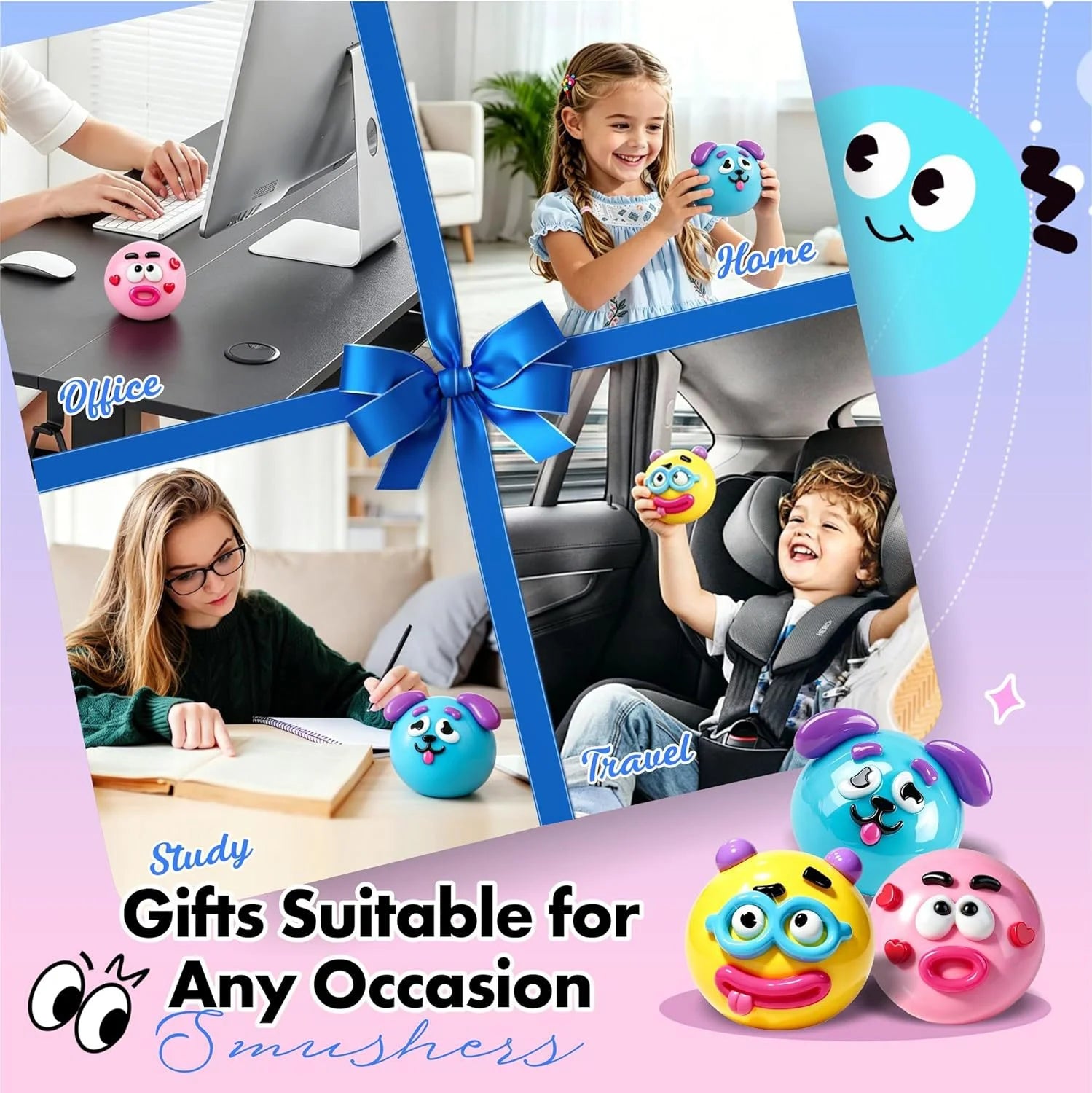 Smushers Squishy DIY Curiosities Dog Face Swap Soft Moldable Slow Rise Squeeze Toy Blind Box Relaxing Sensory Gift