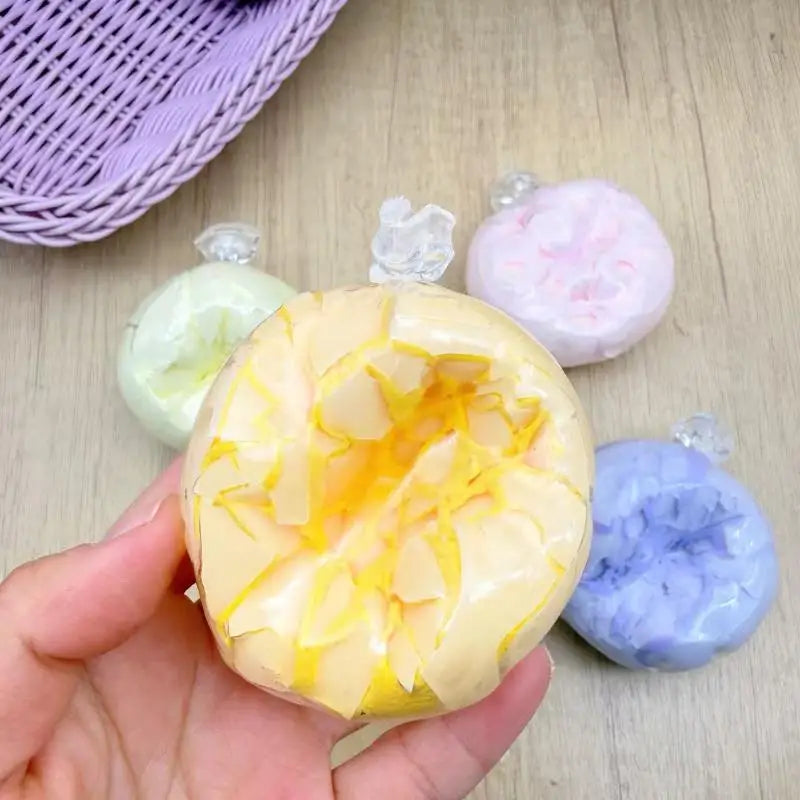 NEW 1Pcs Cracking Wax Ball Soft Decompression Toys Cantaloupe Chocolate Handmade Ball Anti Stress Sensory Fidget Toy