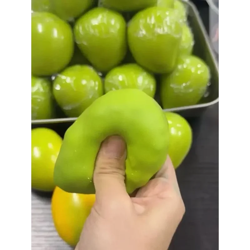 2026 Handmade Crispy Mango Stress Ball Fidget Toy Crunchy Squeeze Ball Round Blocks Filled ASMR Anti Stress Toys for Adults Kids