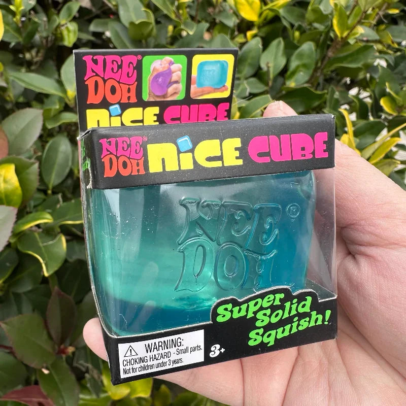 NeeDoh Nice Cube Sensory Fidget Toy for Adults and Kids, Desktop Sensory Cube for Anxiety Relief and Focus Enhancement,