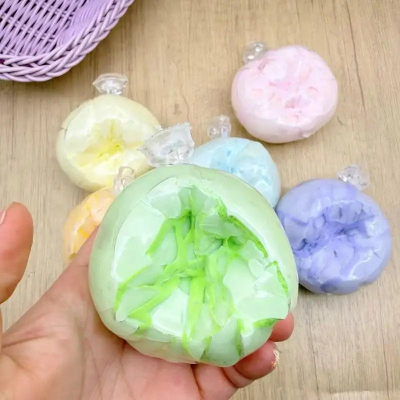 NEW 1Pcs Cracking Wax Ball Soft Decompression Toys Cantaloupe Chocolate Handmade Ball Anti Stress Sensory Fidget Toy