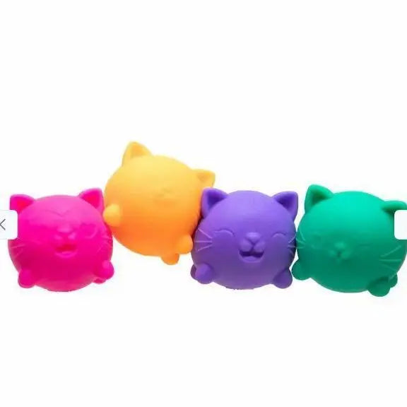 New Teenie Cool Cats 4 Pack Adorable Mini Cat Fidget Toys Soft Squishy Stress Relief Sensory Squeeze Toys For Adults