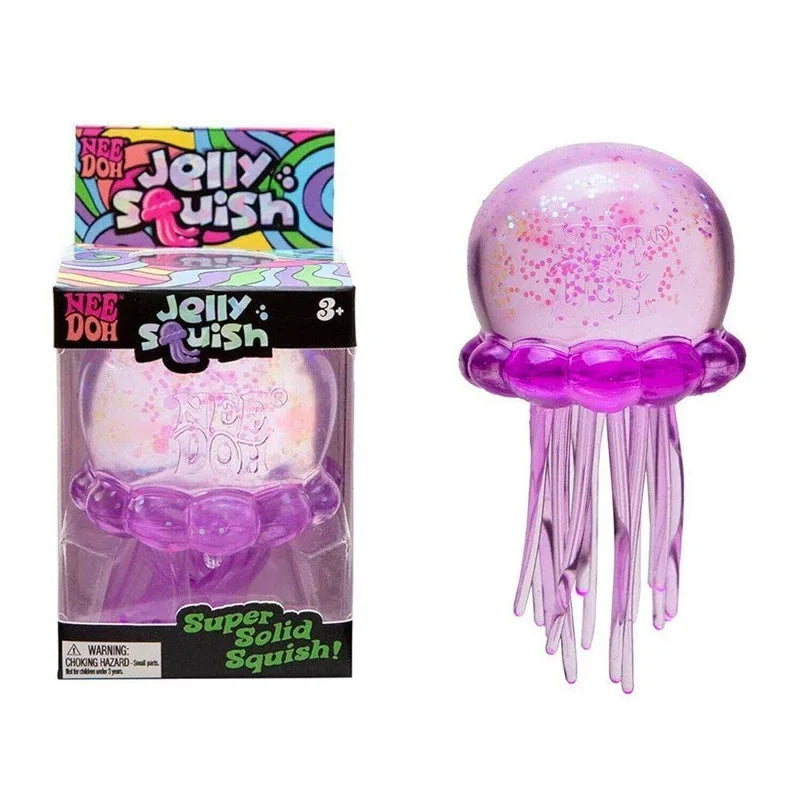 Needoh Fuzz Jellyfish Soft Squish Squeeze Square Smile Ice Cream Toy Stress Anxiety Relief Stress Sensory Waterproof Toy Gift