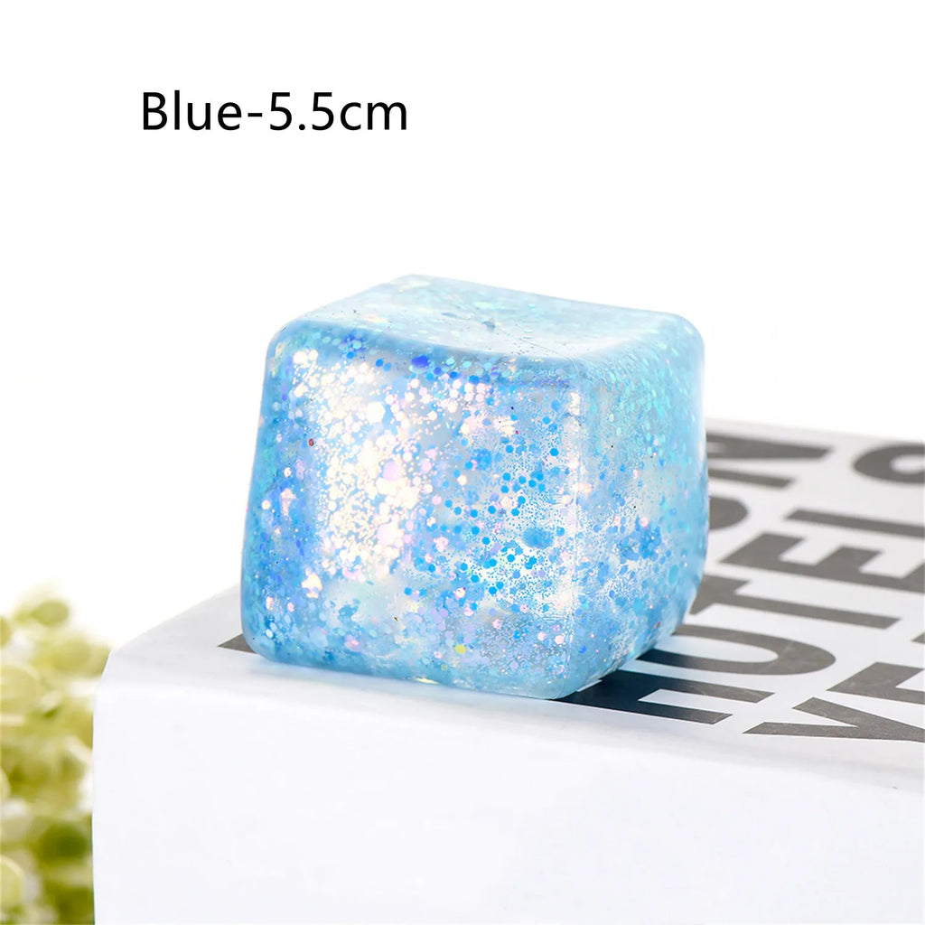 Slow Rise Glitter Stress Cube Stress Balls Malt Sugar Stress Balls for Adults & Kids ADHD Fidget Toys Anxiety Squishy Toys