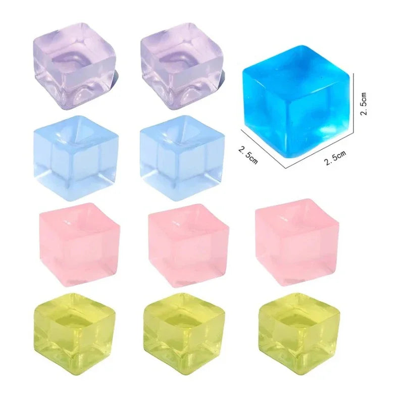 Squishy Ice Cube Fidget Toy Square Shape Squishy Stress Ball Squeeze Toys Stress Relief Sensory Toy For Kids Adults Gift