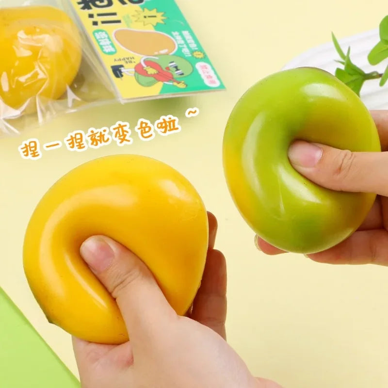 2026 Handmade Crispy Mango Stress Ball Fidget Toy Crunchy Squeeze Ball Round Blocks Filled ASMR Anti Stress Toys for Adults Kids