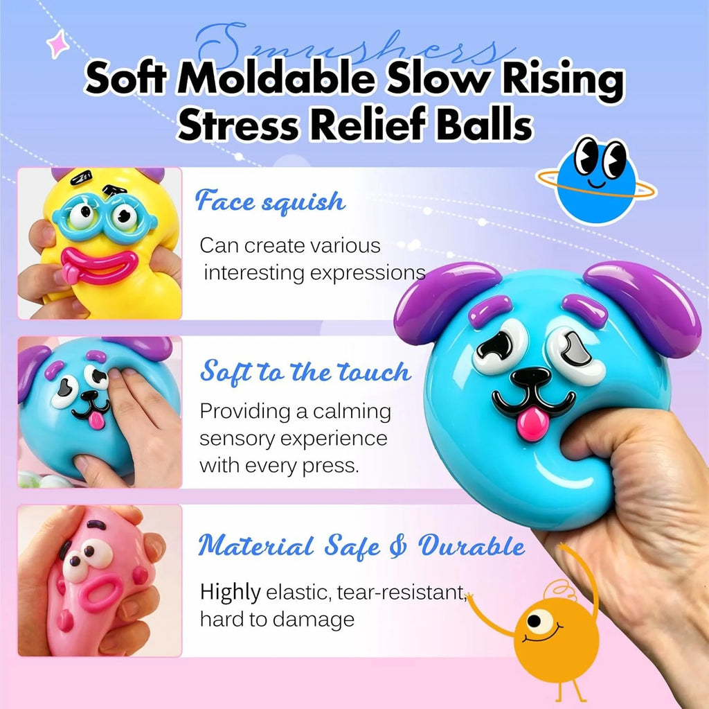 Smushers Squishy DIY Curiosities Dog Face Swap Soft Moldable Slow Rise Squeeze Toy Blind Box Relaxing Sensory Gift
