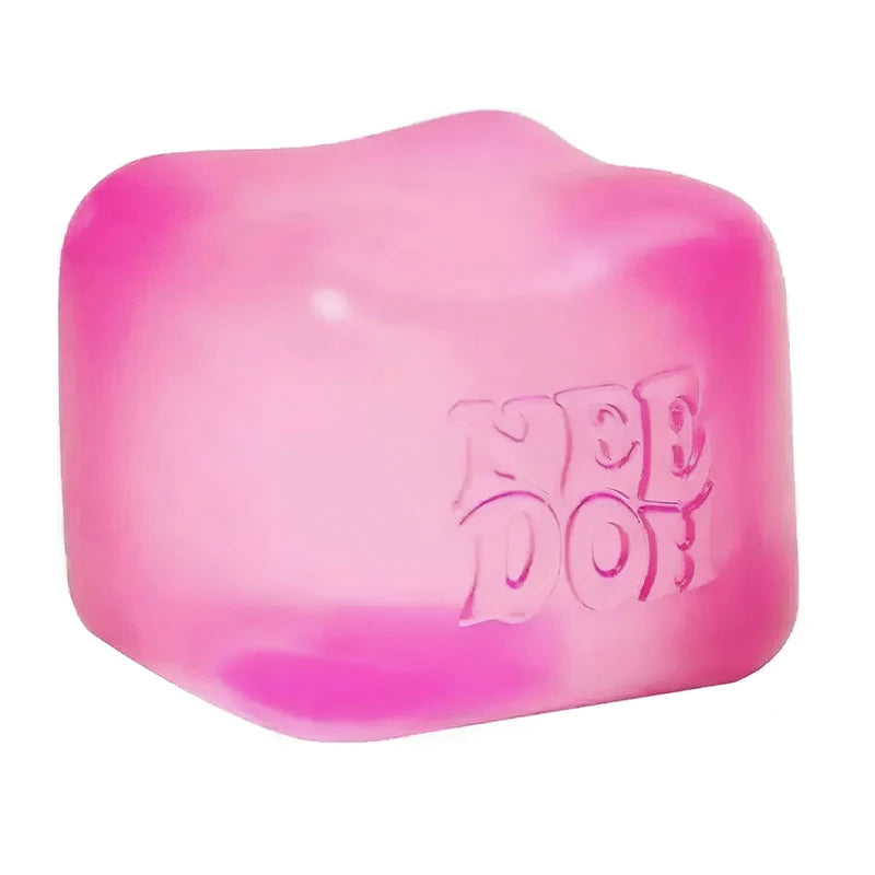 NeeDoh Nice Cube Sensory Fidget Toy for Adults and Kids, Desktop Sensory Cube for Anxiety Relief and Focus Enhancement,