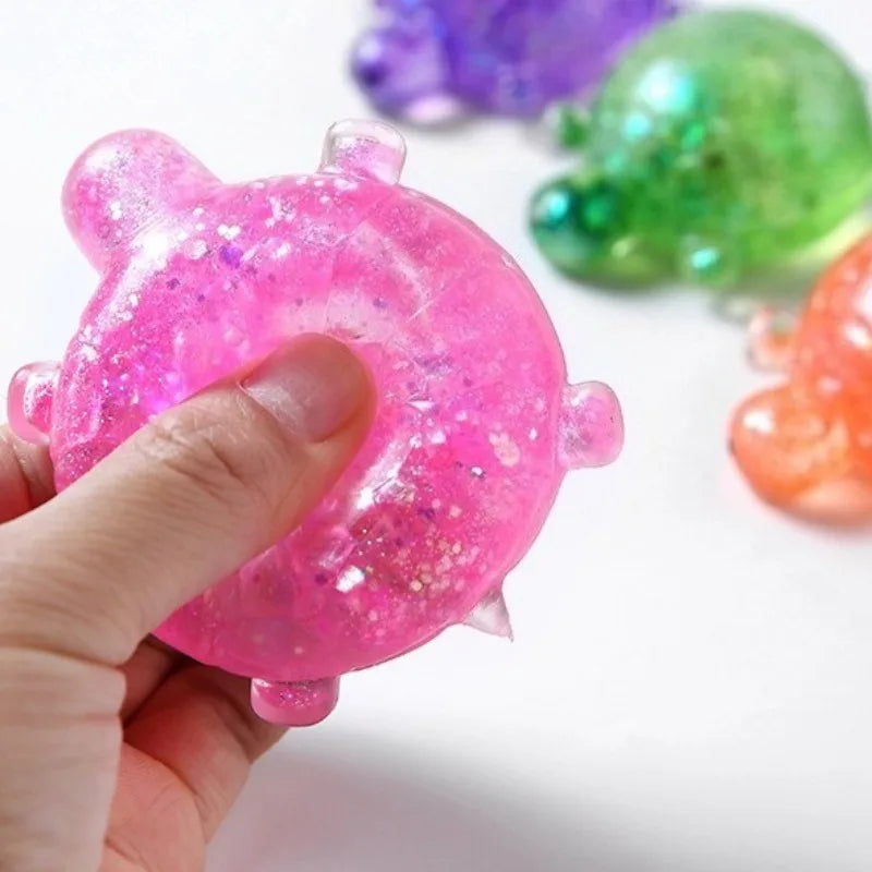 Squishy Turtle Fidget Toy Glitter Turtle Squeeze Toy Small Cute Animal Anti Stress Fidget Splat Decompressions Vent Squeeze Toy
