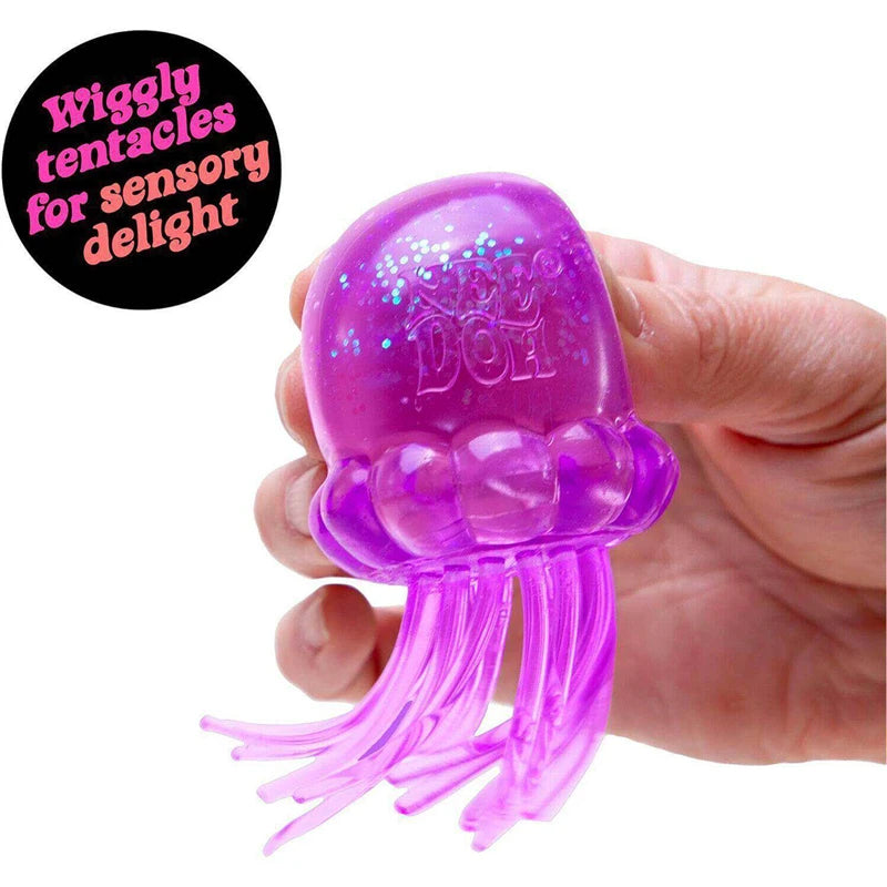 Needoh Fuzz Jellyfish Soft Squish Squeeze Square Smile Ice Cream Toy Stress Anxiety Relief Stress Sensory Waterproof Toy Gift