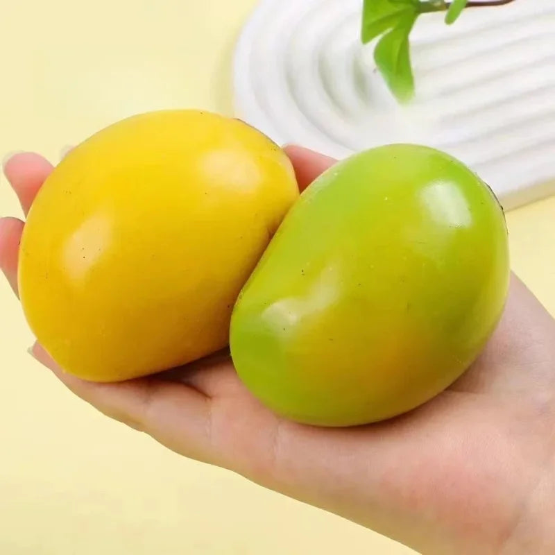 2026 Handmade Crispy Mango Stress Ball Fidget Toy Crunchy Squeeze Ball Round Blocks Filled ASMR Anti Stress Toys for Adults Kids