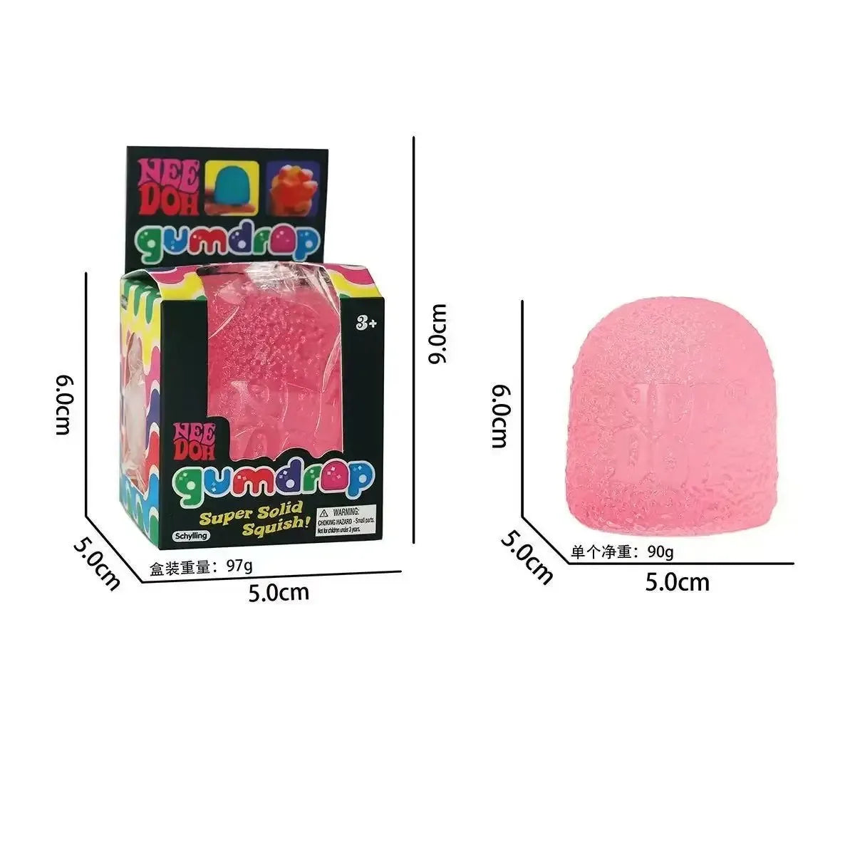NeeDoh Nice Cube Sensory Fidget Toy for Adults and Kids, Desktop Sensory Cube for Anxiety Relief and Focus Enhancement,