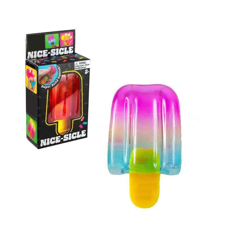 Needoh Fuzz Jellyfish Soft Squish Squeeze Square Smile Ice Cream Toy Stress Anxiety Relief Stress Sensory Waterproof Toy Gift