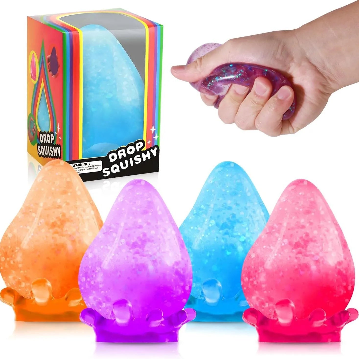 Kids Squishy Soft Cube Zero Stress Ball Sensory Toys Autism Squeeze Toy Kawaii Dream Drop Squishies for Children's Birthday Gift