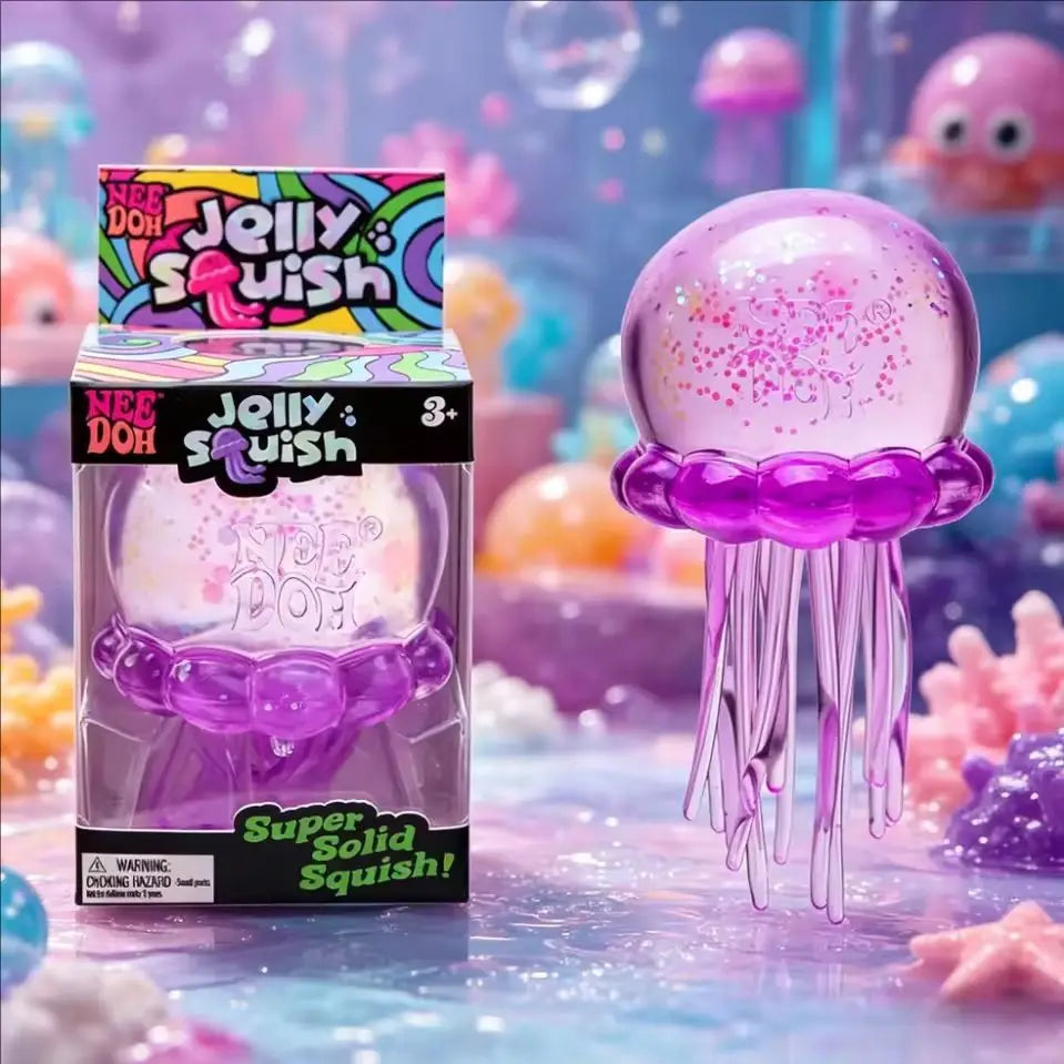 Trending Cute  Nee Doh squishies Jellyfish Cube Squish Toy, Soft Jelly Squeeze Stress Relief Fidget Toy,Sensory NeeDoh for gifts