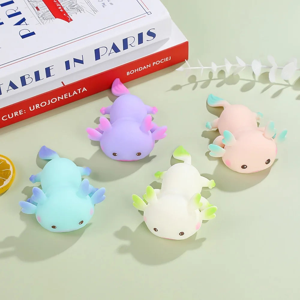 Cute Axolotl Squeeze Toys Stretch Design Cartoon Fish Squishy Toy Stress Relief Slow Rebound Toys Fidget Doll For Adult Kids