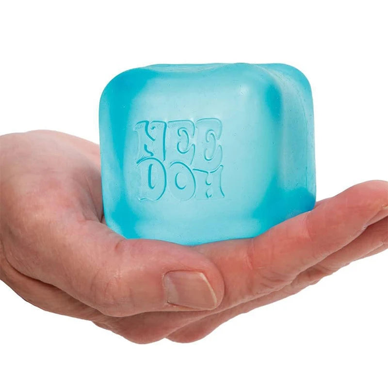NeeDoh Nice Cube Sensory Fidget Toy for Adults and Kids, Desktop Sensory Cube for Anxiety Relief and Focus Enhancement,