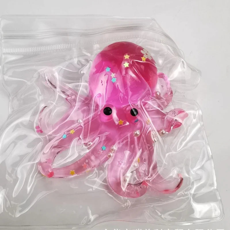 Glitter Octopus Taba Squishy Sugar Stress Ball for Kids Cute Animals Squeeze Fidget Toy Squishy Ocean Sensory Decompression Gift