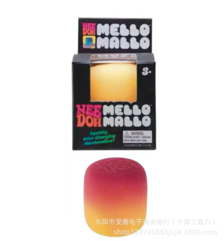Needoh Mello Mallo Uv Light Reactive Squish Toy Marshmallow Texture Slow Rising Squeeze Fidget Toy Sunlight Color Change Gift