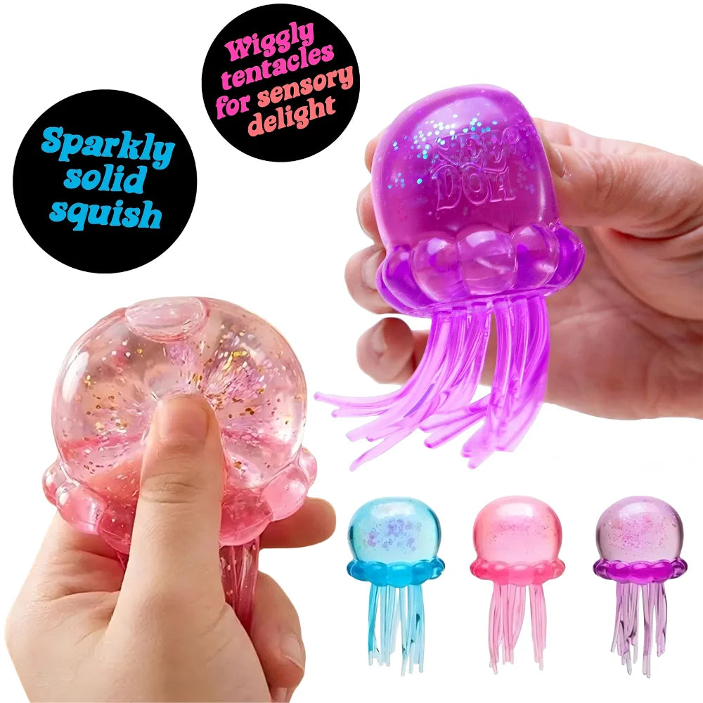 Trending Cute  Nee Doh squishies Jellyfish Cube Squish Toy, Soft Jelly Squeeze Stress Relief Fidget Toy,Sensory NeeDoh for gifts