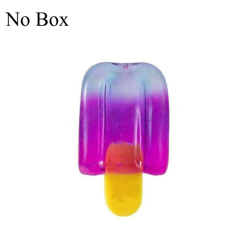 Needoh Fuzz Jellyfish Soft Squish Squeeze Square Smile Ice Cream Toy Stress Anxiety Relief Stress Sensory Waterproof Toy Gift
