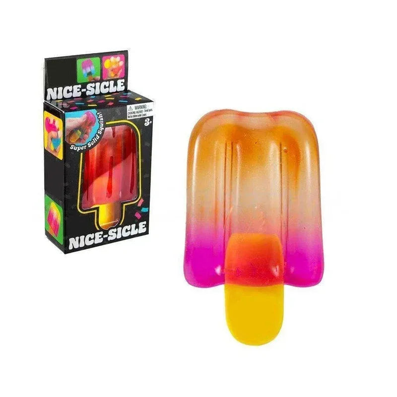Needoh Fuzz Jellyfish Soft Squish Squeeze Square Smile Ice Cream Toy Stress Anxiety Relief Stress Sensory Waterproof Toy Gift