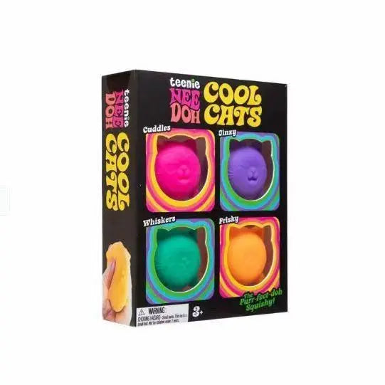 New Teenie Cool Cats 4 Pack Adorable Mini Cat Fidget Toys Soft Squishy Stress Relief Sensory Squeeze Toys For Adults