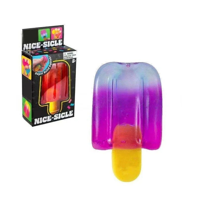 Needoh Fuzz Jellyfish Soft Squish Squeeze Square Smile Ice Cream Toy Stress Anxiety Relief Stress Sensory Waterproof Toy Gift